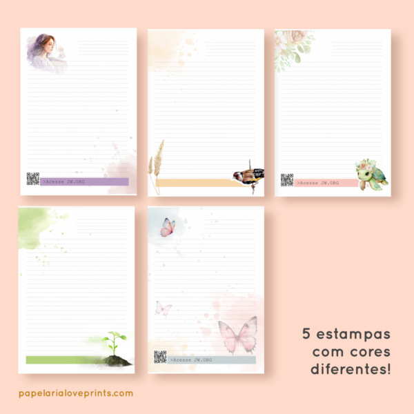 Papel de Cartas | Kit Estampas Variadas | Arquivo PDF - Imagem 2