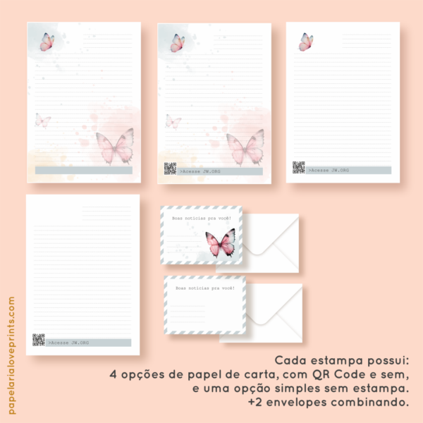 Papel de Cartas | Kit Estampas Variadas | Arquivo PDF - Imagem 3
