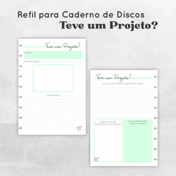 Refil de Folhas para Discos - TEVE UM PROJETO? - Imagem 1