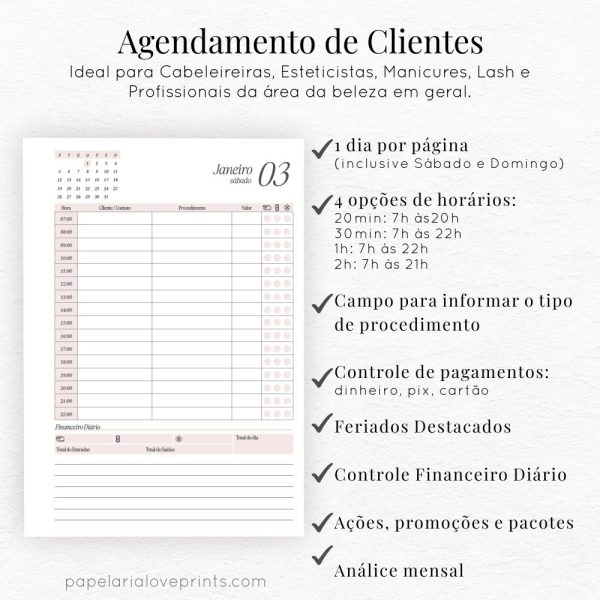 Agenda 2026 de Atendimentos de Serviços e Estética - Imagem 2