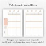 layout semanal vertical blocos