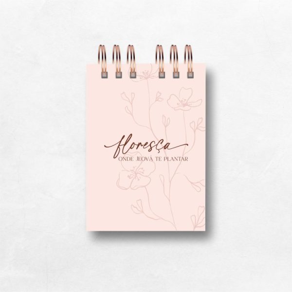 Bloco de Notas A6 | Coleção Florescer 2026 | Minimalista Rosa - Imagem 1