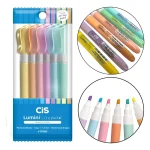 Marca texto lumini LITE PASTEL - ESTOJO C/6 CORES - CIS
